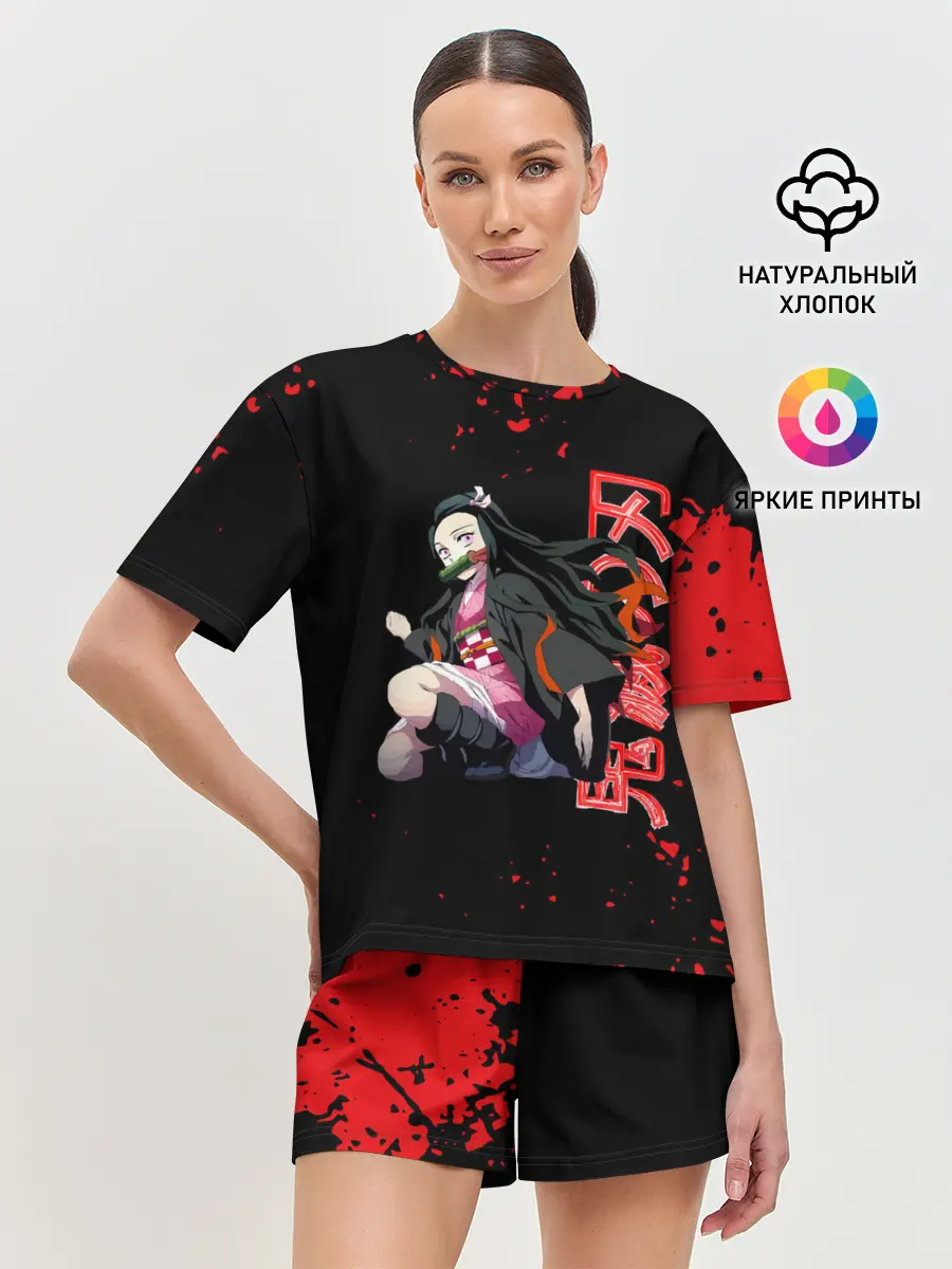 Женская пижама с шортами / Незуко Камадо Kimetsu no Yaiba