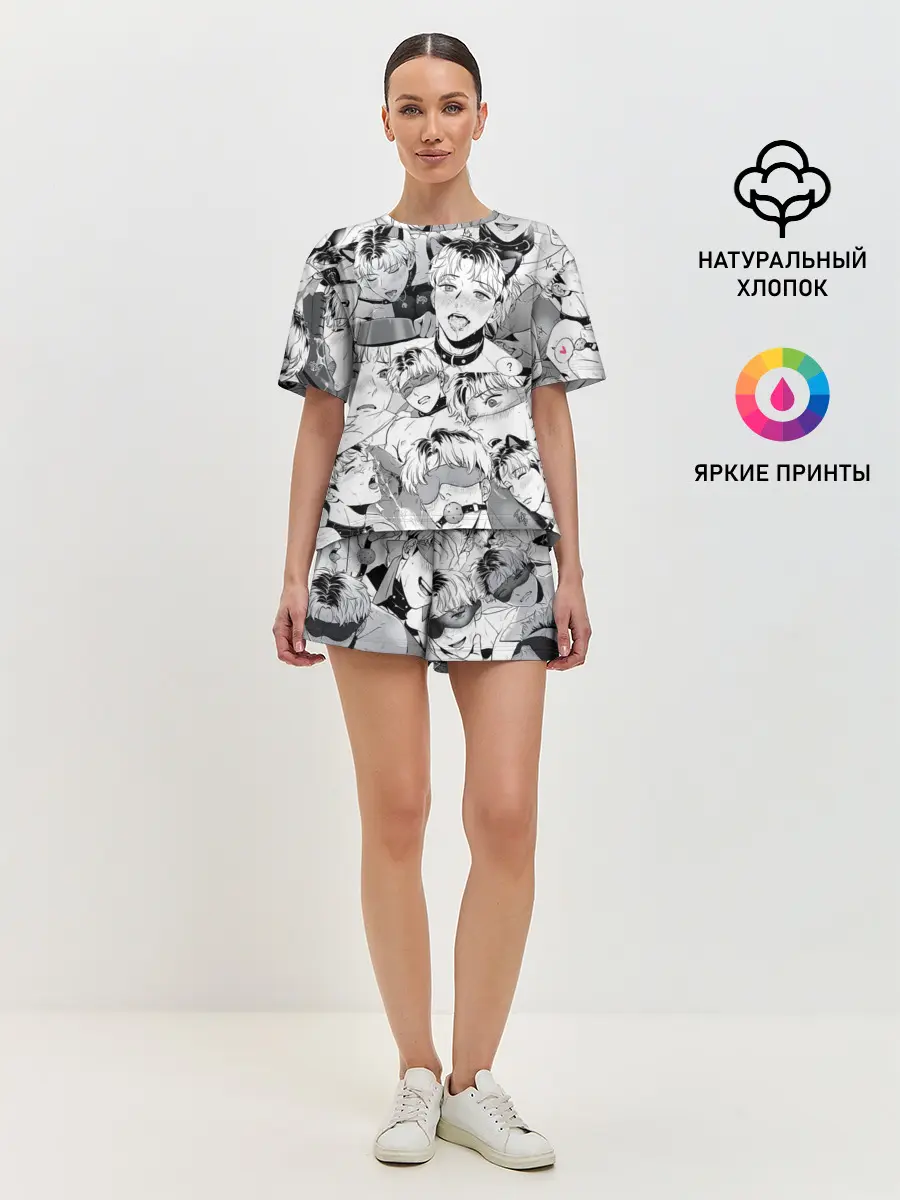 Женская пижама с шортами / Ахегао/Ahegao парни О Чан У