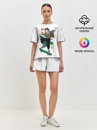 Женская пижама с шортами / Танджиро Камадо Kimetsu no Yaiba