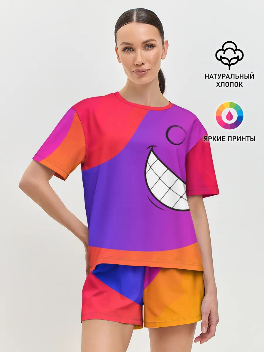 Женская пижама с шортами / Градиент призрак