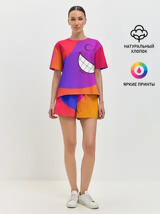 Женская пижама с шортами / Градиент призрак