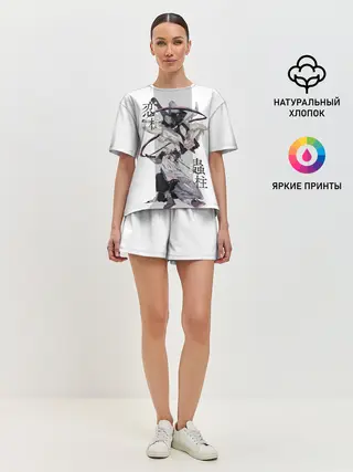 Женская пижама с шортами / Шинобу и Мицури Kimetsu no Yaiba