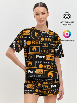 Женская пижама с шортами / PORNHUB / ПОРНХАБ / УЗОР