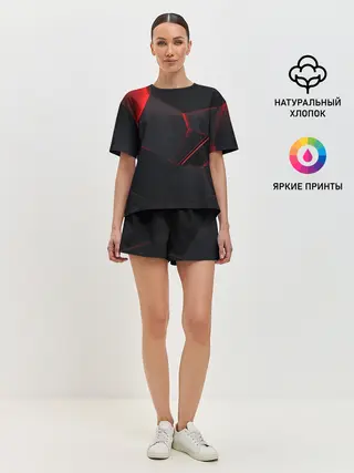 Женская пижама с шортами / Красные плиты 3D
