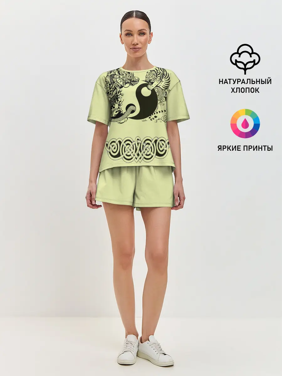 Женская пижама с шортами / кельтский узор