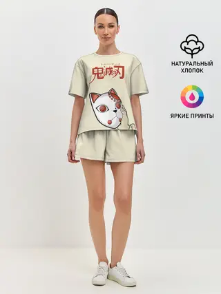 Женская пижама с шортами / Маска Танджиро Камадо