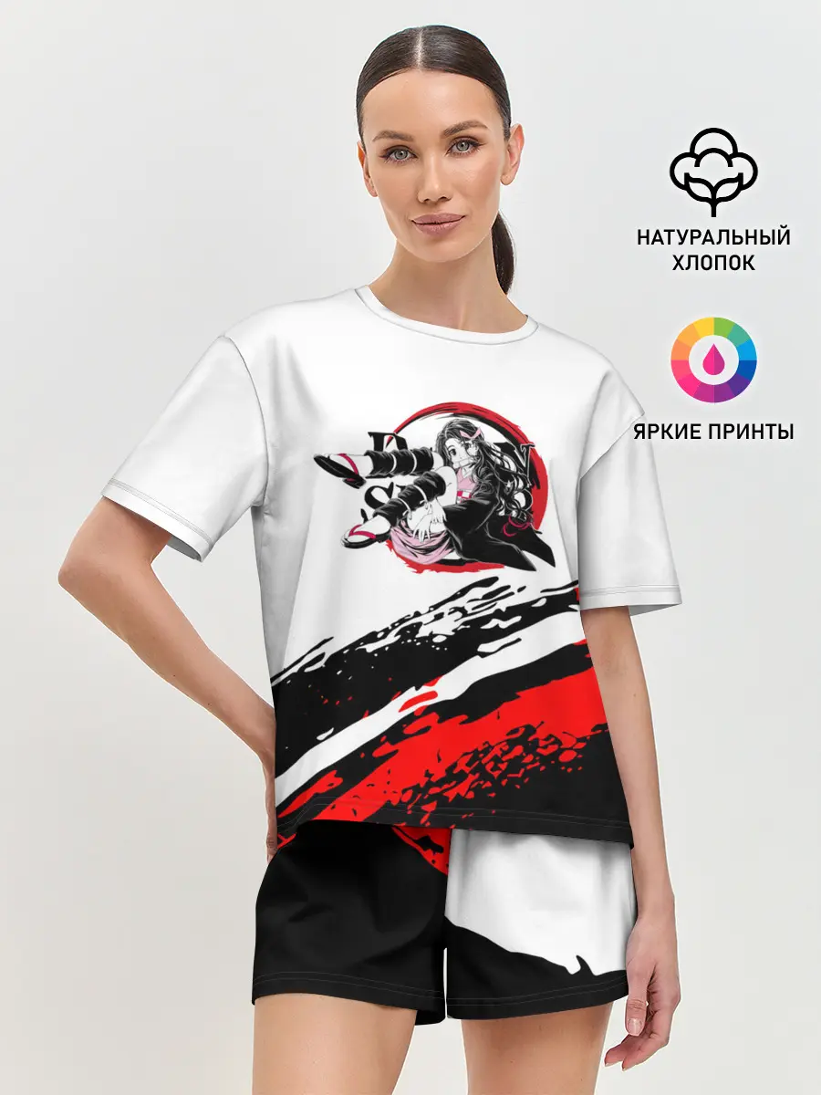 Женская пижама с шортами / Незуко Камадо | Клинок, рассекающий демонов