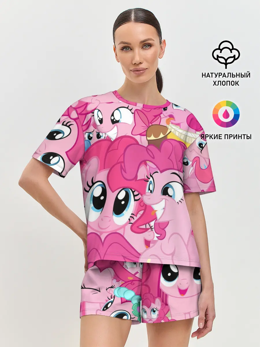 Женская пижама с шортами / Pinkie Pie pattern