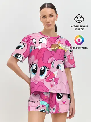 Женская пижама с шортами / Pinkie Pie pattern