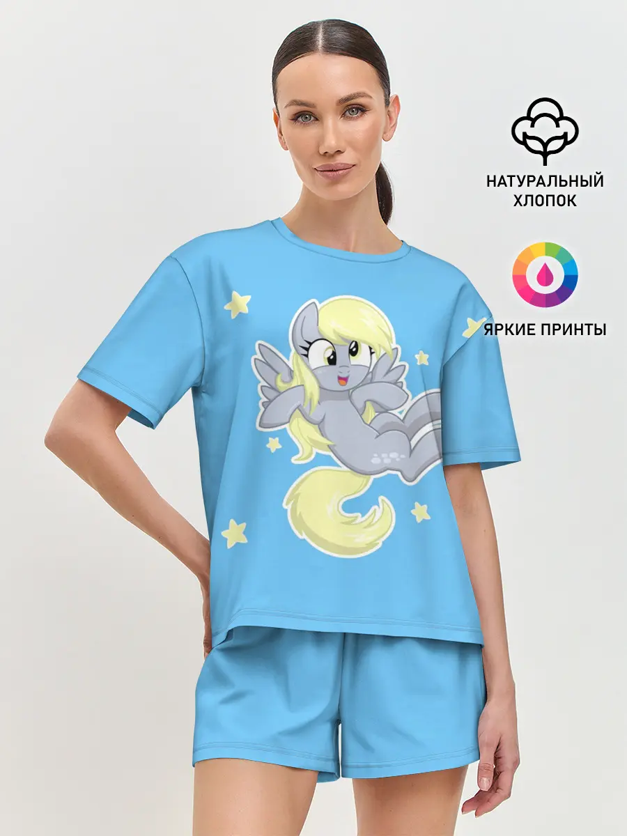 Женская пижама с шортами / Пони в звёздном небе