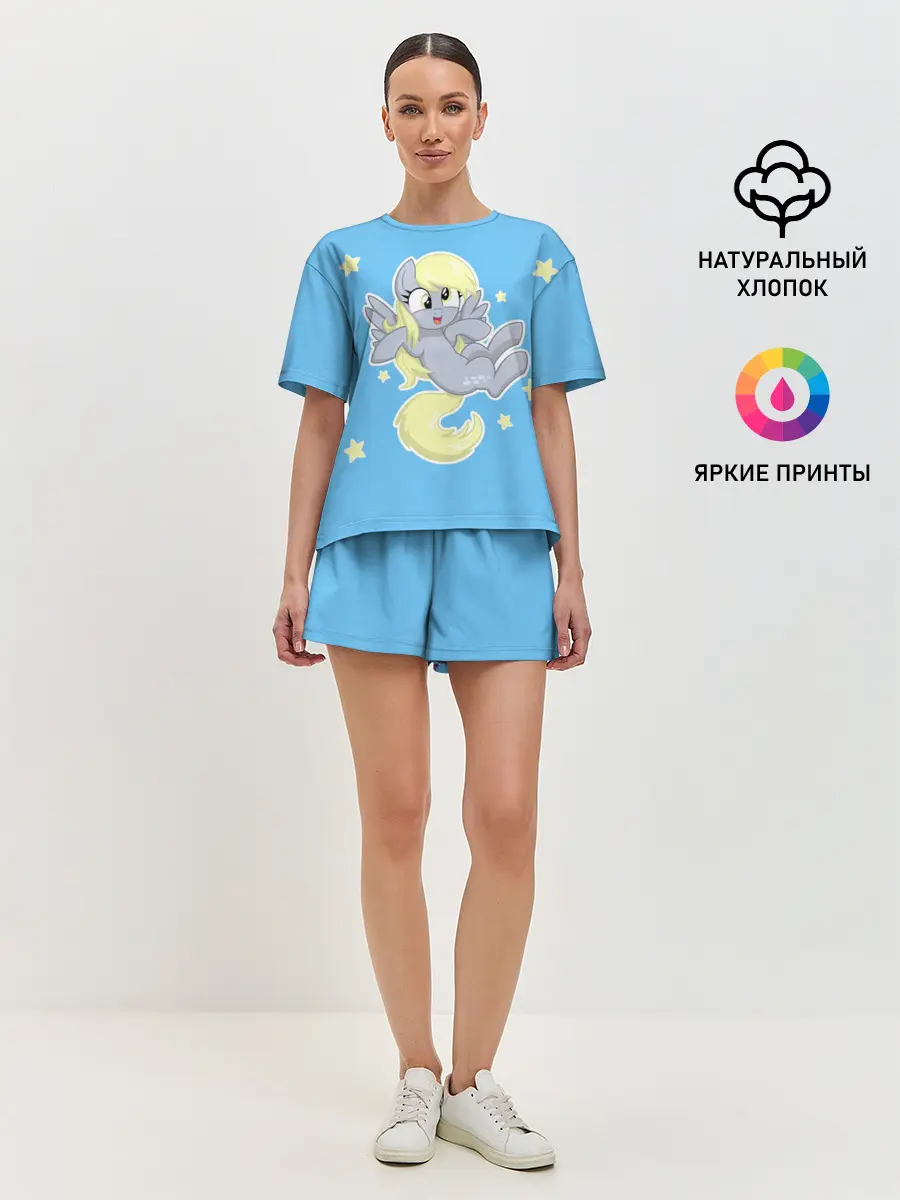 Женская пижама с шортами / Пони в звёздном небе