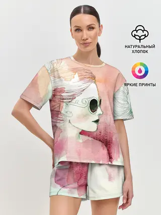 Женская пижама с шортами / Девушка