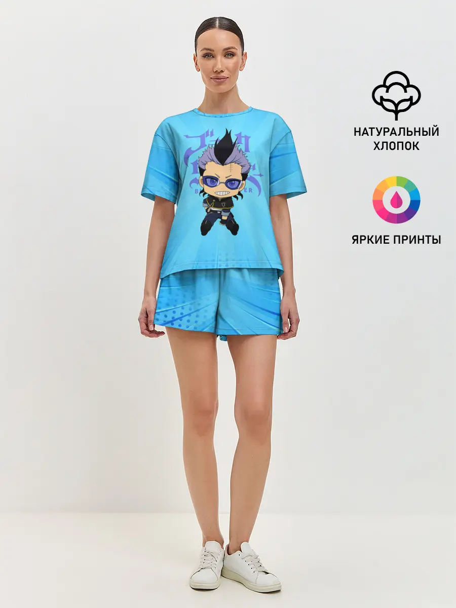 Женская пижама с шортами / Магна Свинг | Чёрный Клевер