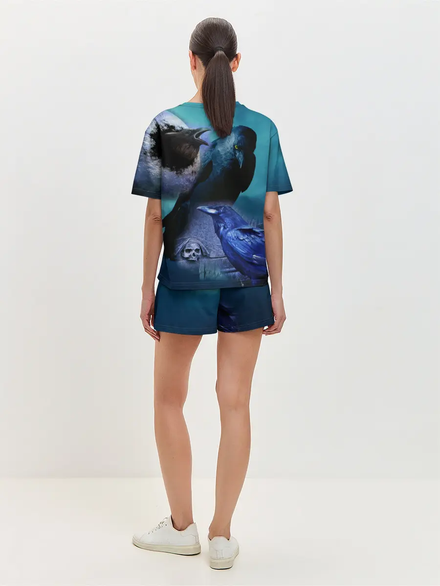 Женская пижама с шортами / Мистические вороны | Crows