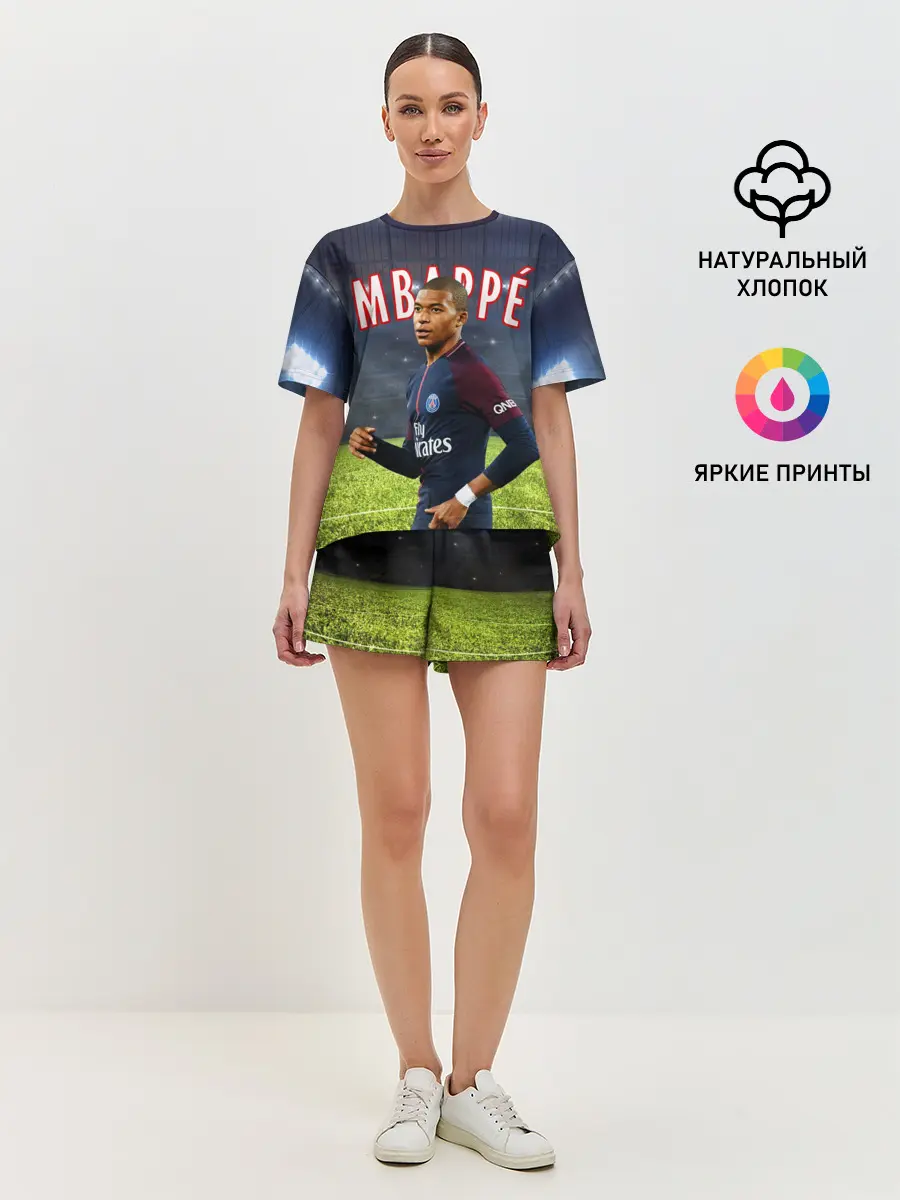 Женская пижама с шортами / КИЛИАН МБАППЕ / KYLIAN MBAPPE