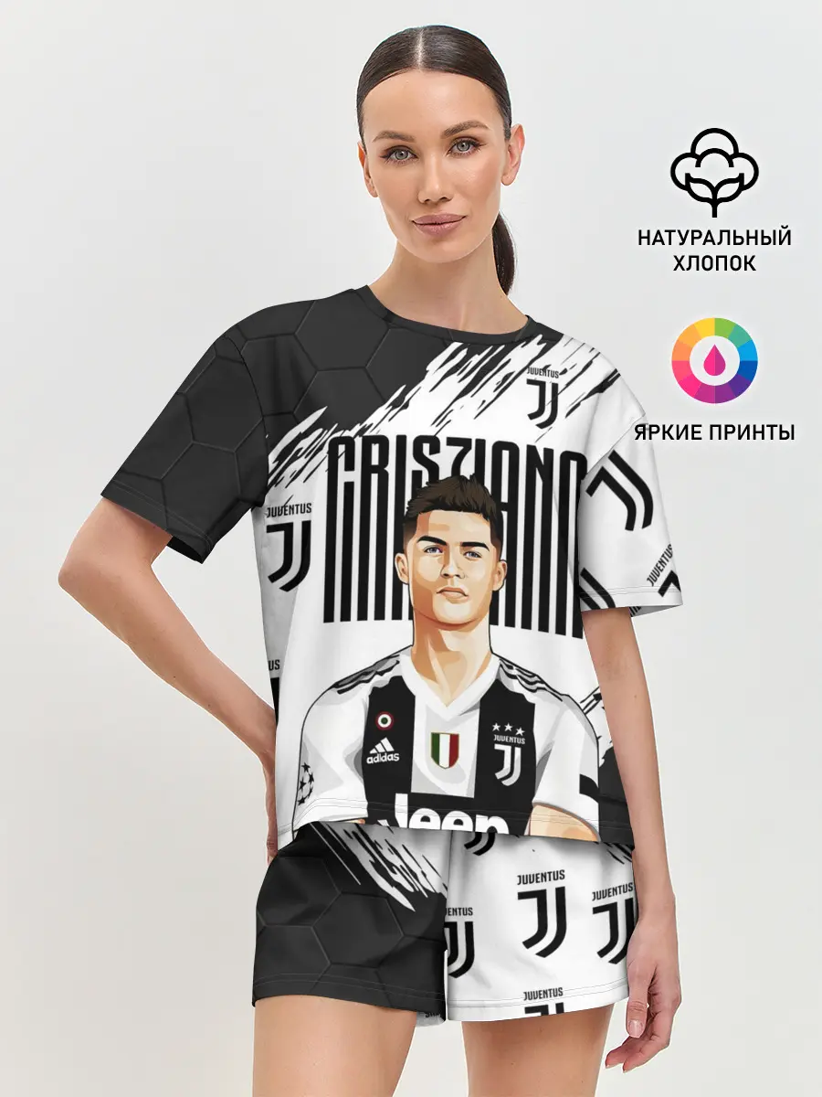 Женская пижама с шортами / КРИШТИАНУ РОНАЛДУ / ЮВЕНТУС