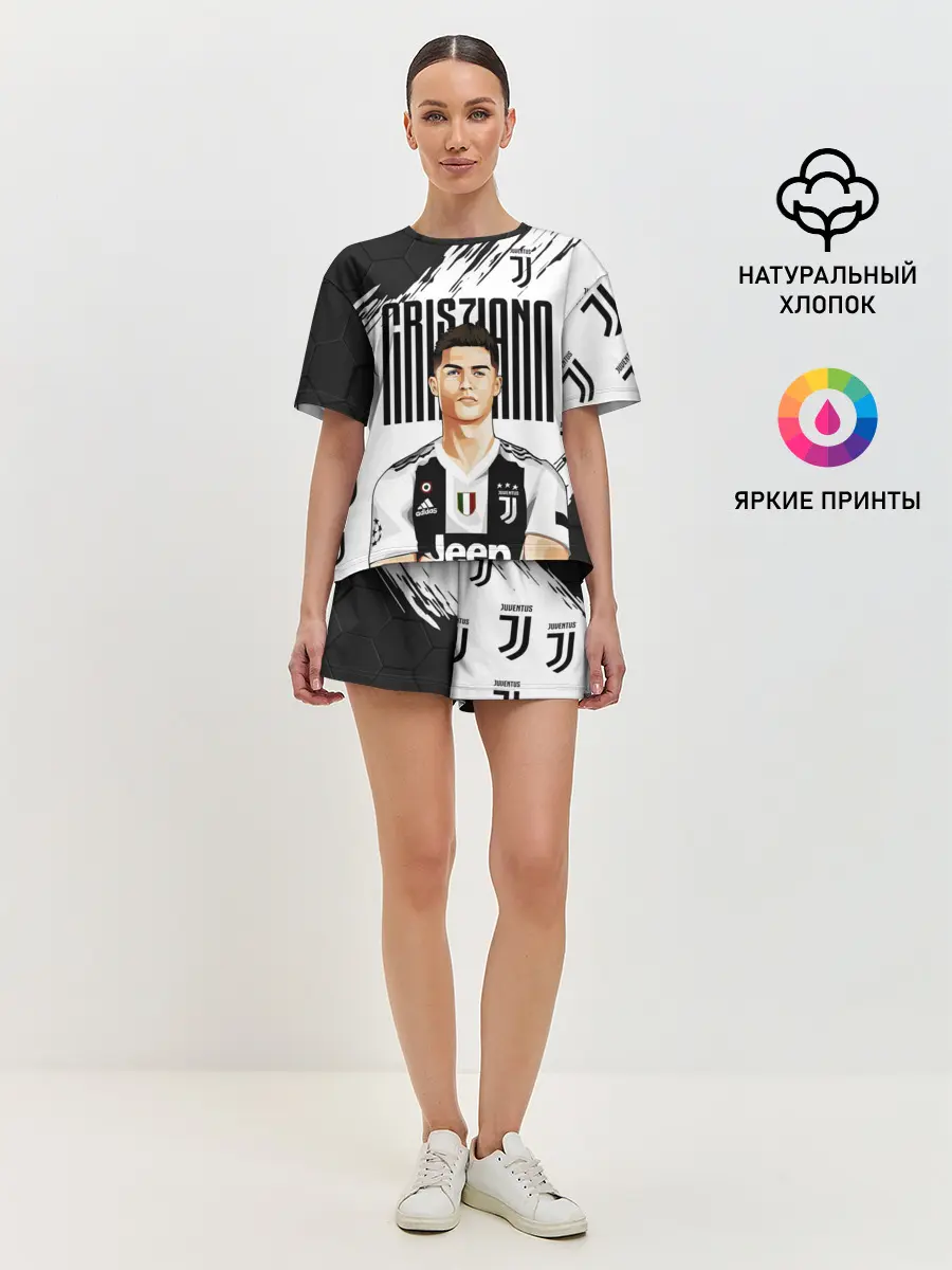 Женская пижама с шортами / КРИШТИАНУ РОНАЛДУ / ЮВЕНТУС