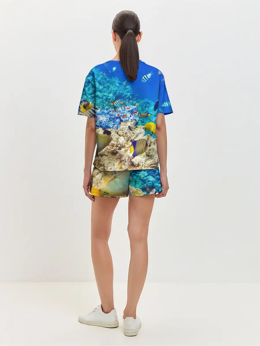 Женская пижама с шортами / Морской мир