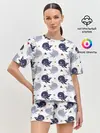 Женская пижама с шортами / Киты и яхты