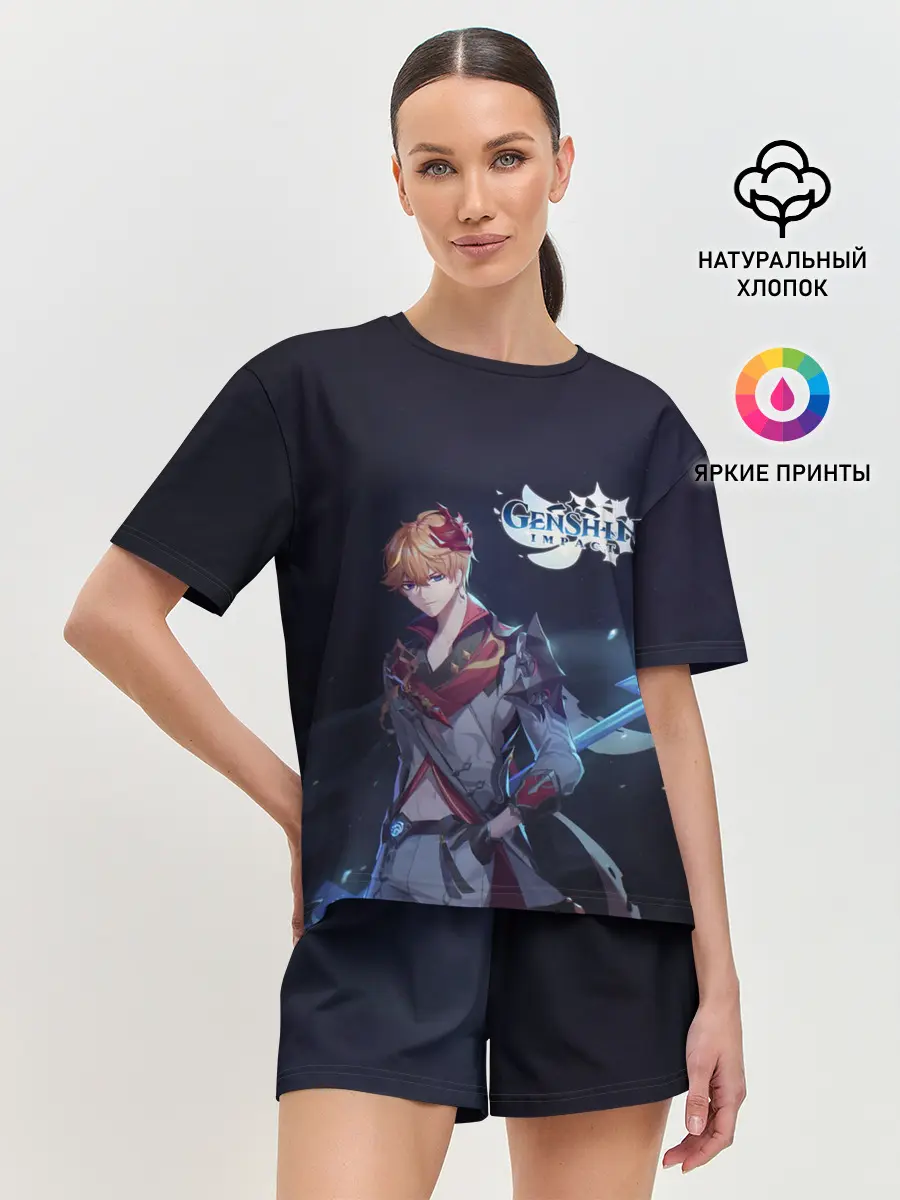 Женская пижама с шортами / Genshin Impact. Tartaglia