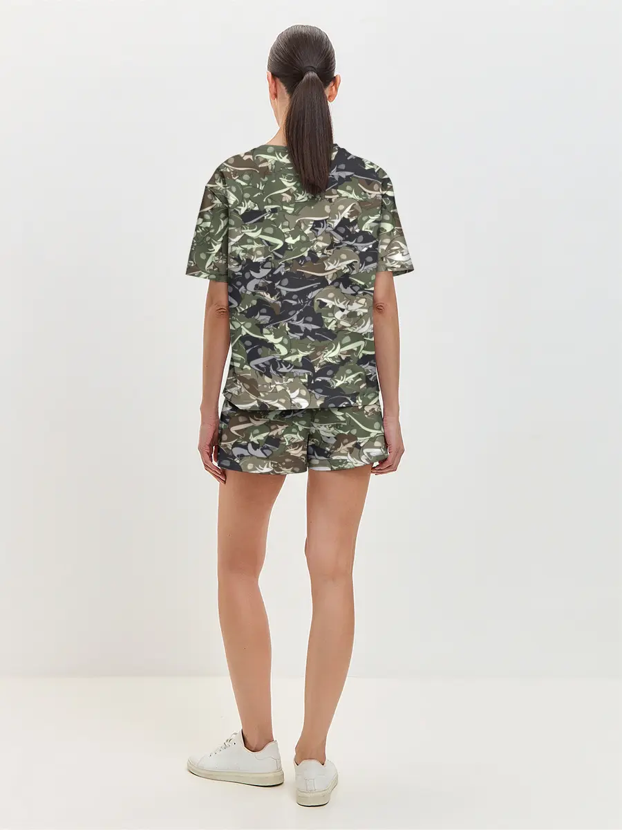 Женская пижама с шортами / Камуфляж для рыбака