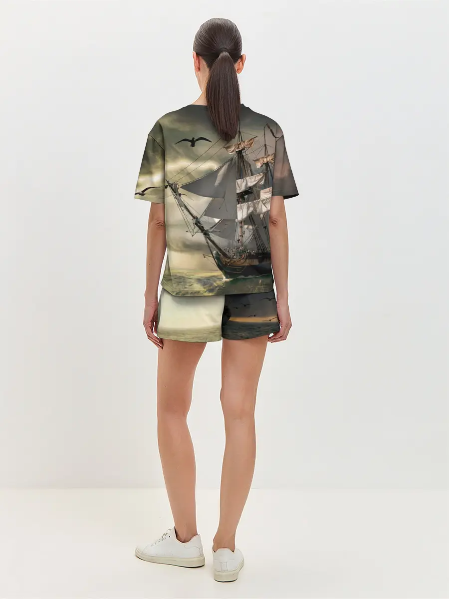 Женская пижама с шортами / Парусник