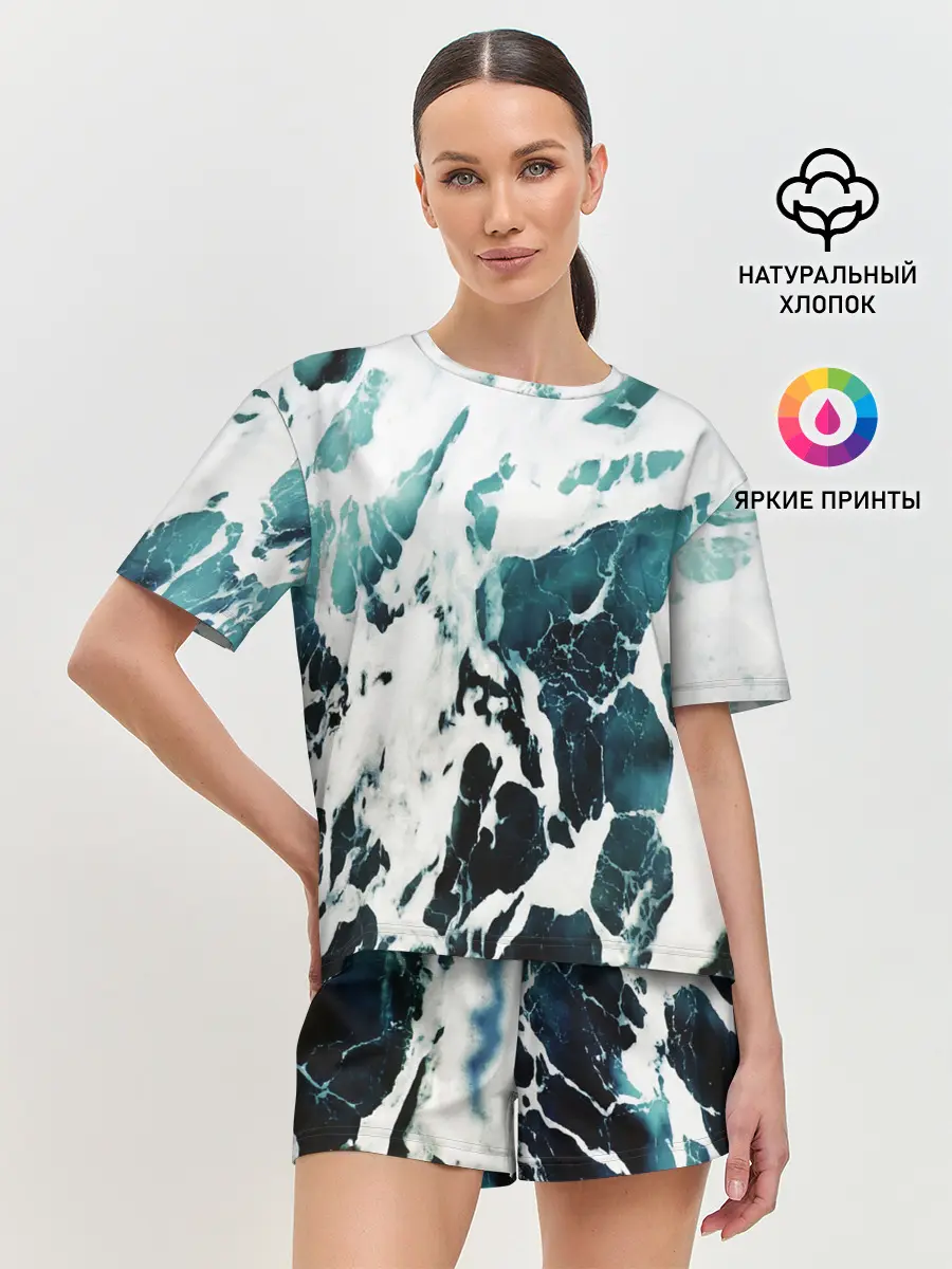 Женская пижама с шортами / море