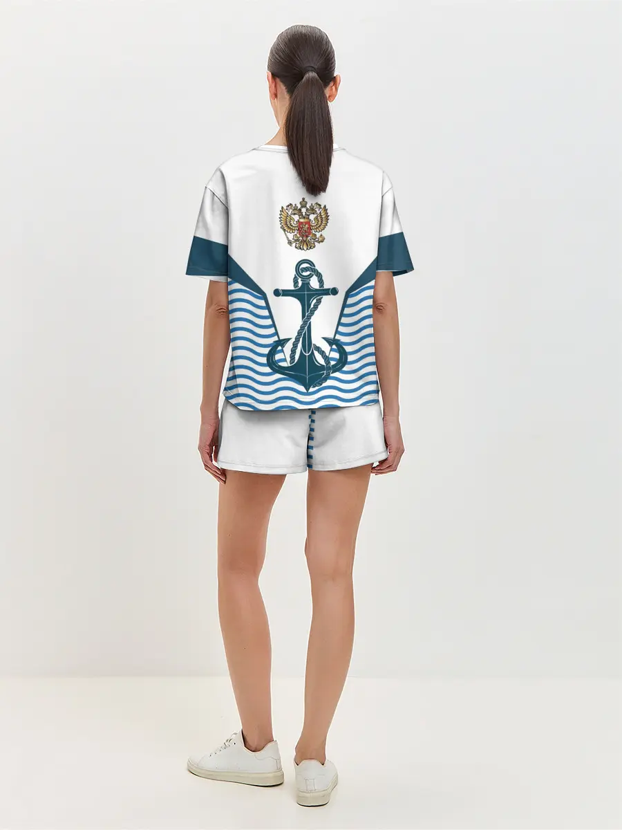 Женская пижама с шортами / ТЕЛЬНЯШКА ВМФ РОССИИ