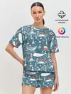 Женская пижама с шортами / Море и его жители