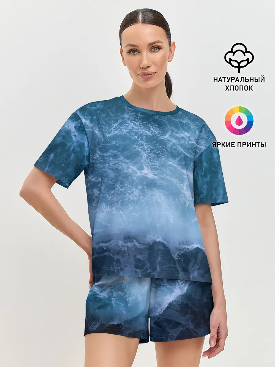 Женская пижама с шортами / океан