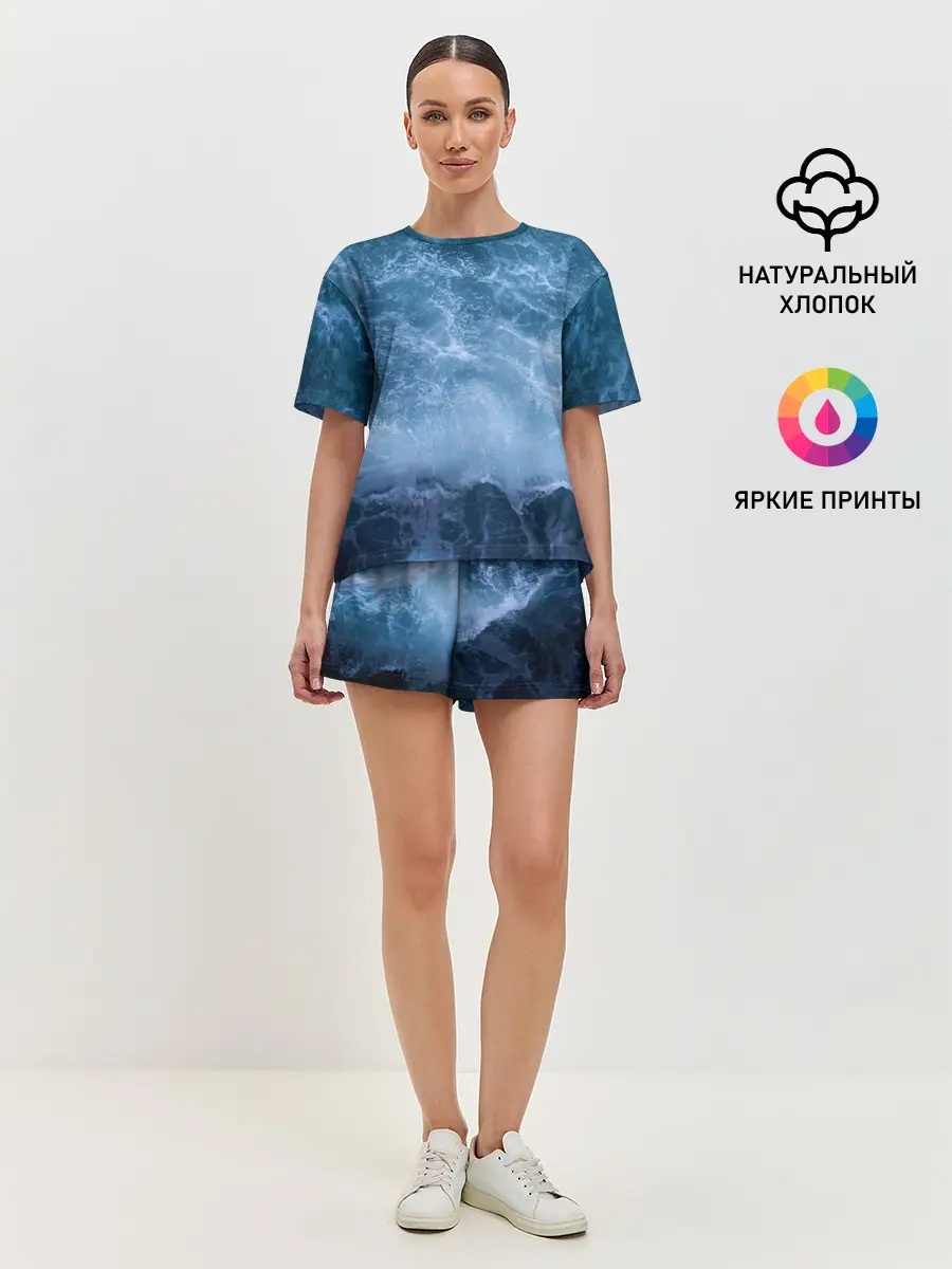 Женская пижама с шортами / океан