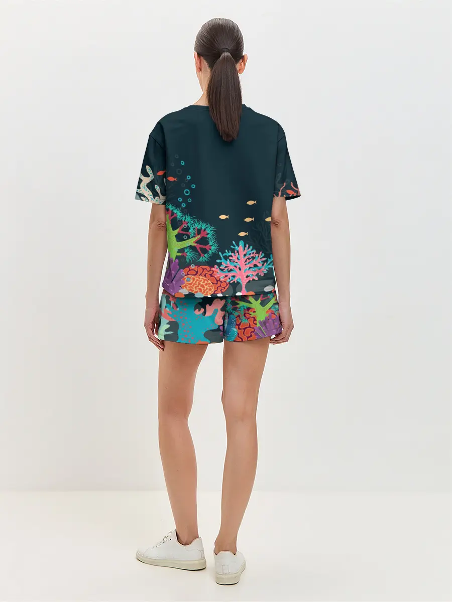 Женская пижама с шортами / Морской пейзаж