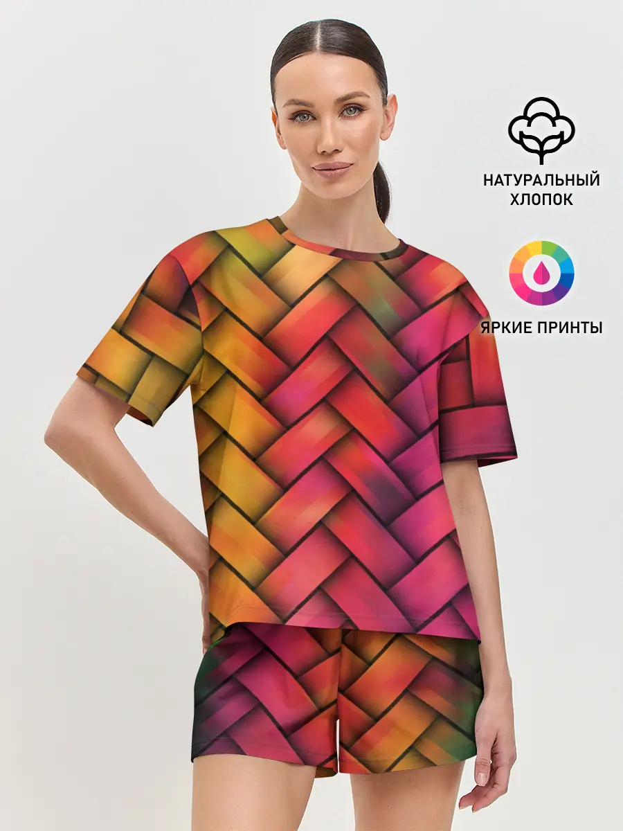 Женская пижама с шортами / Colorful weave