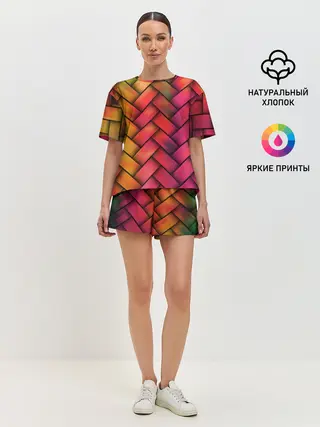 Женская пижама с шортами / Colorful weave
