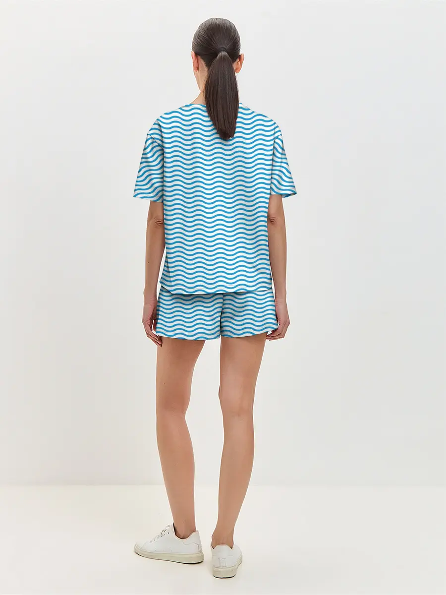 Женская пижама с шортами / Любовь, море, космос