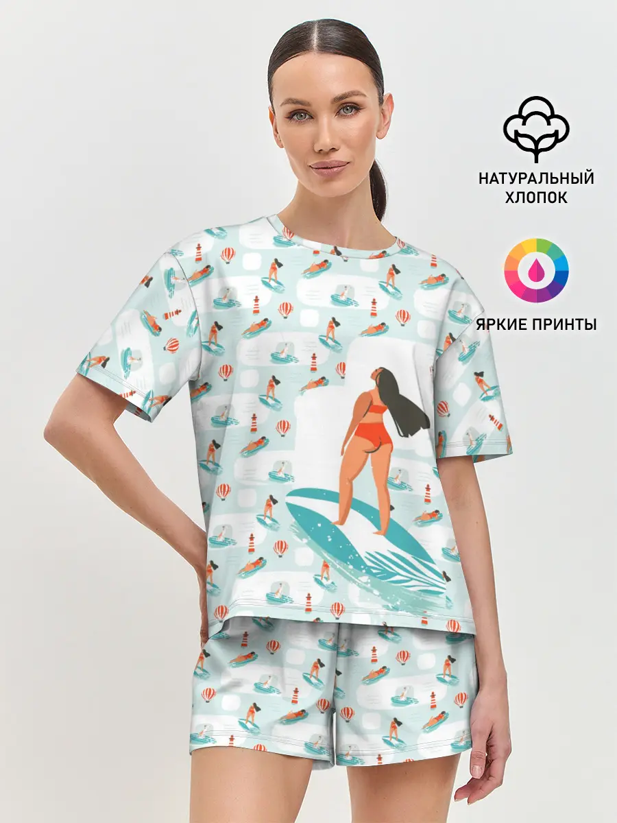 Женская пижама с шортами / Серфингистка