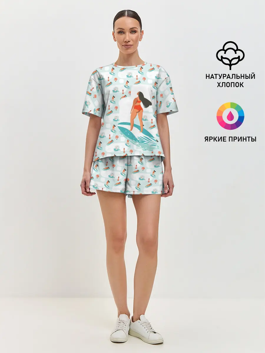 Женская пижама с шортами / Серфингистка