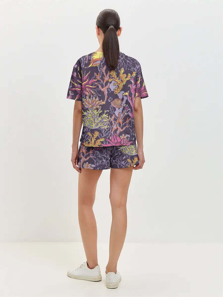 Женская пижама с шортами / Кораллы