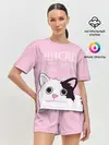 Женская пижама с шортами / котик штош