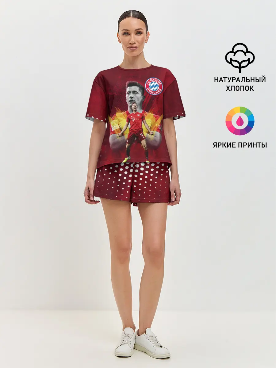 Женская пижама с шортами / РОБЕРТ ЛЕВАНДОВСКИ / БАВАРИЯ