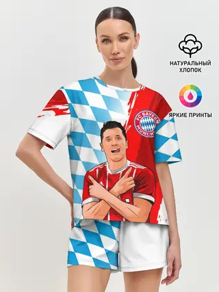 Женская пижама с шортами / РОБЕРТ ЛЕВАНДОВСКИ / БАВАРИЯ