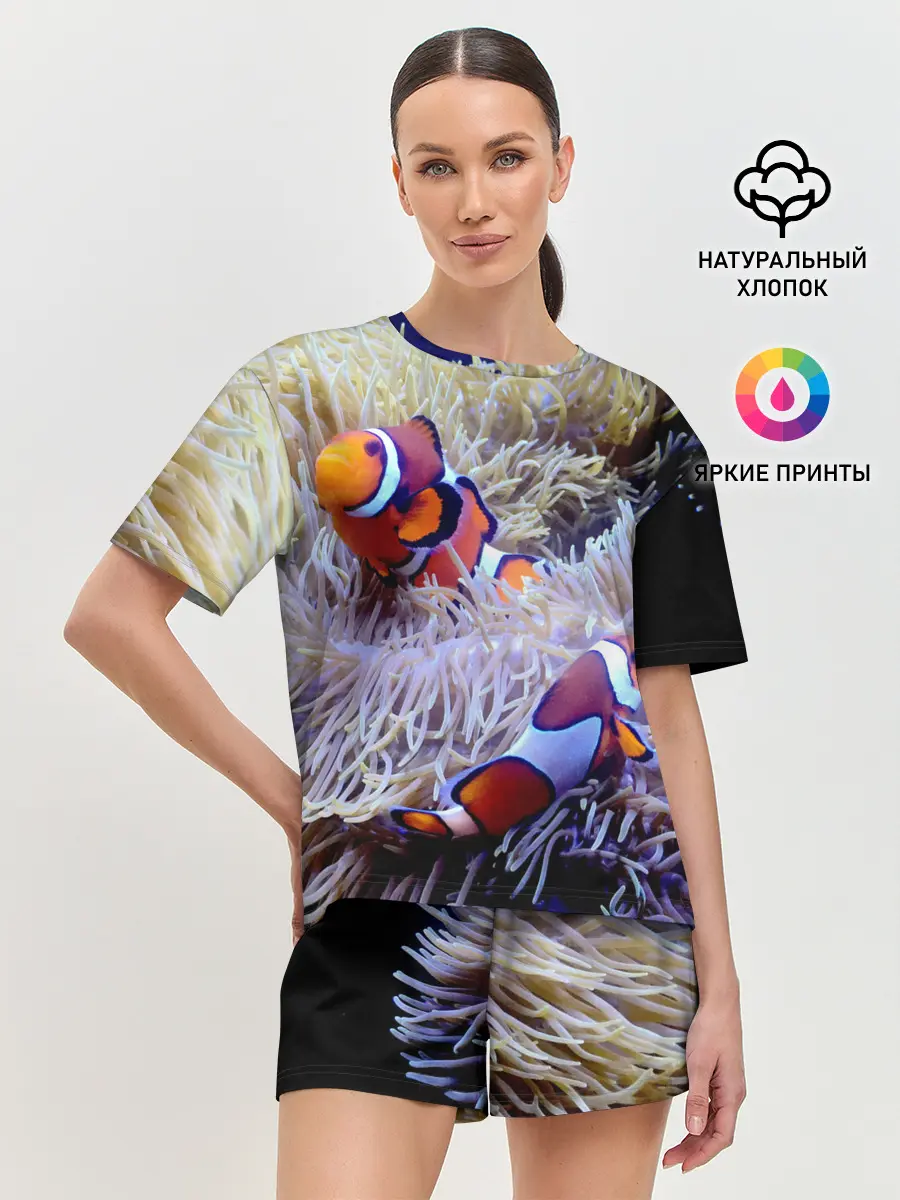 Женская пижама с шортами / Клоуны в актинии