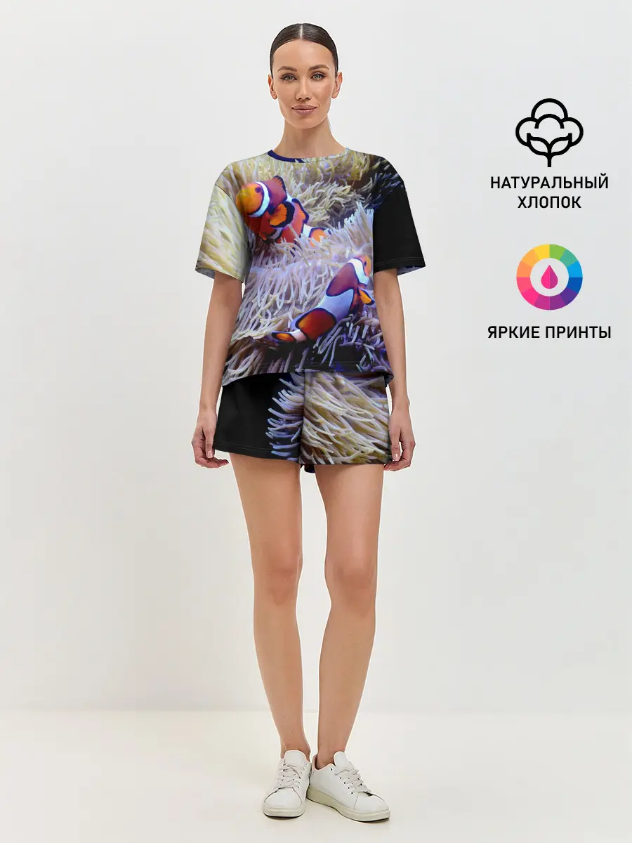 Женская пижама с шортами / Клоуны в актинии