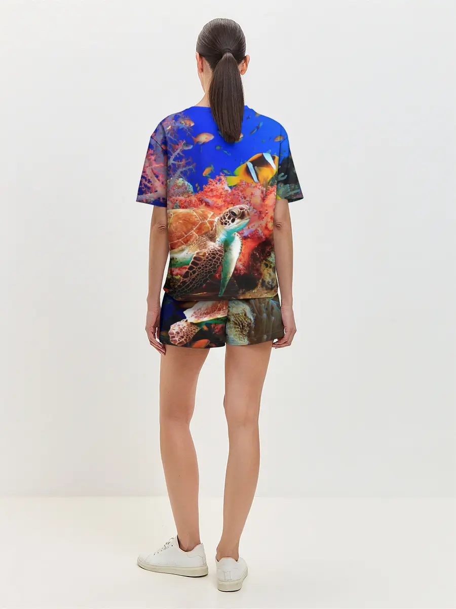Женская пижама с шортами / Морская черепаха