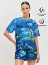 Женская пижама с шортами / Коралловые рыбки