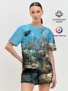 Женская пижама с шортами / Коралловые рыбки