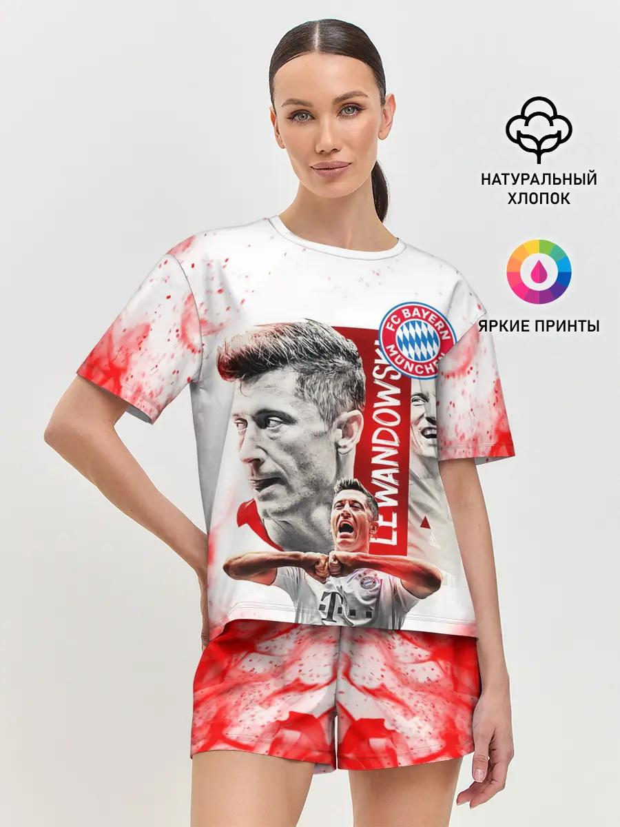 Женская пижама с шортами / РОБЕРТ ЛЕВАНДОВСКИ / БАВАРИЯ