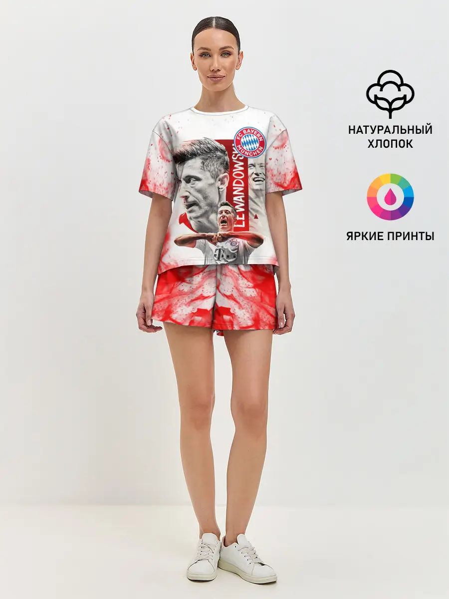 Женская пижама с шортами / РОБЕРТ ЛЕВАНДОВСКИ / БАВАРИЯ