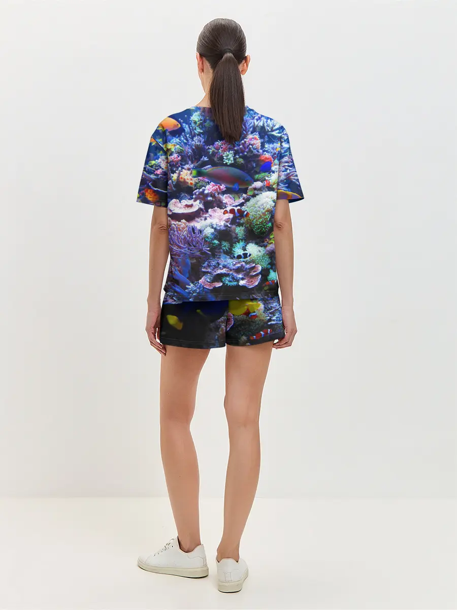 Женская пижама с шортами / Коралловые рыбки
