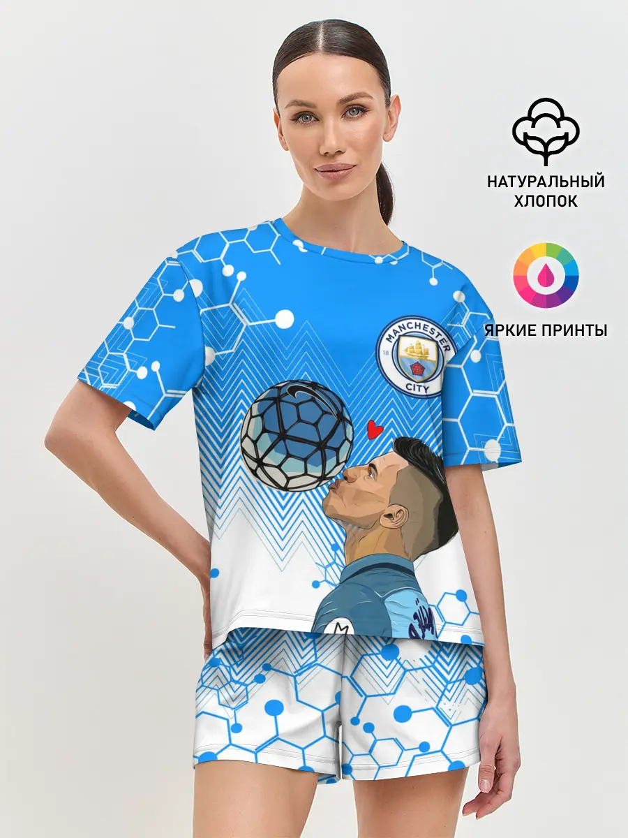 Женская пижама с шортами / СЕРХИО АГУЭРО / МАНЧЕСТЕР СИТИ